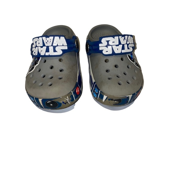 Crocs Star Wars Clogs Toddler Little Kid Size C6 Gray R2D2 Slip On Light Up Shoe - Picture 2 of 5
